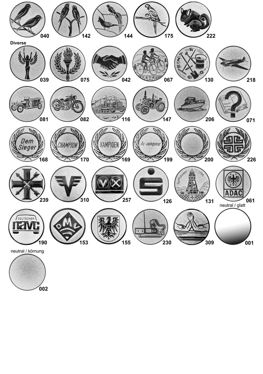 Emblem inkl. Klebepunkt Silber 25 mm