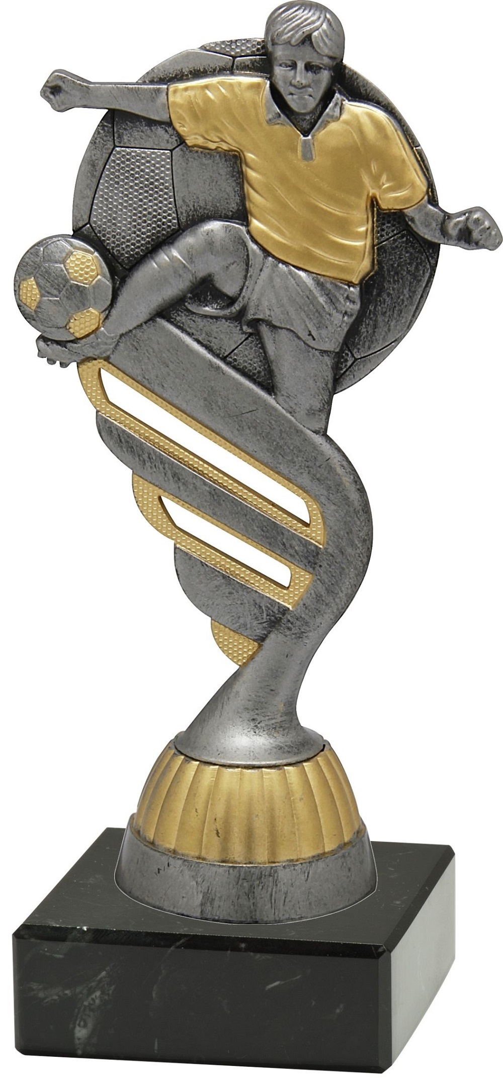Fußballfigur "Spieler 3D" 15 cm inkl. Beschriftung Bronze