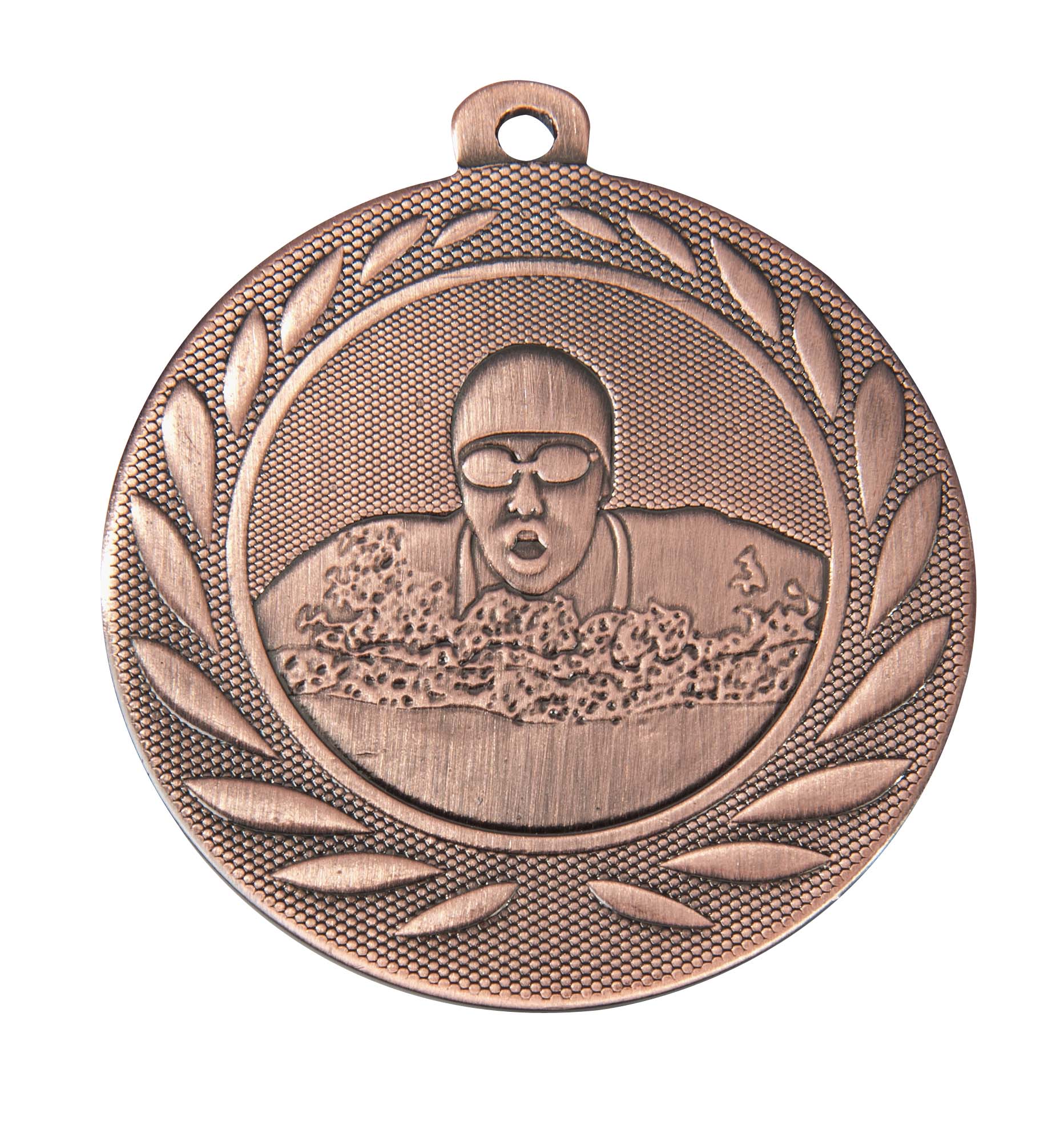 Schwimm-Medaille DI5000H inkl. Band und Beschriftung Bronze Fertig montiert gegen Aufpreis
