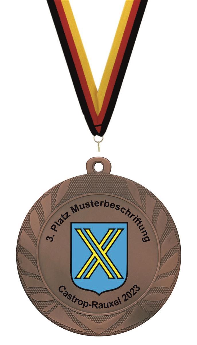 70 mm Medaille M90 inkl. Emblem nach Vorlage Bronze Transparent Unmontiert