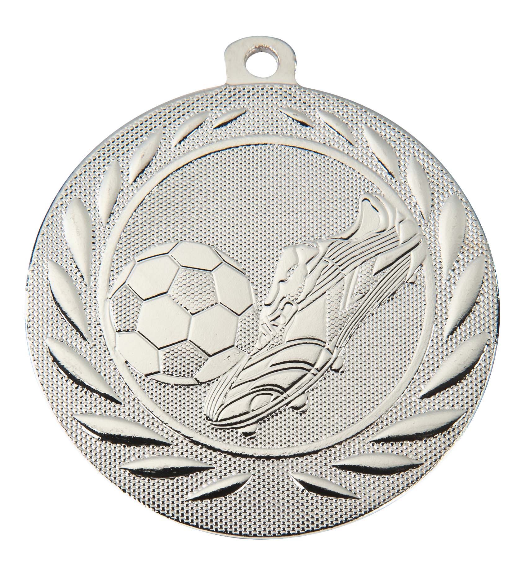 Fußball Medaille DI5000B inkl. Band und Beschriftung Silber Fertig montiert gegen Aufpreis