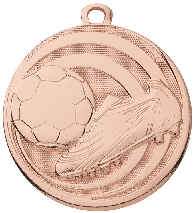 Fußball-Medaille D273 inkl. Band und Beschriftung Bronze Unmontiert