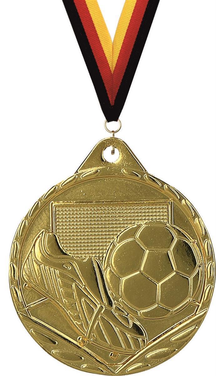 Kleine Fußball-Medaille MMC3032 inkl. Band und Beschriftung Fertig montiert gegen Aufpreis