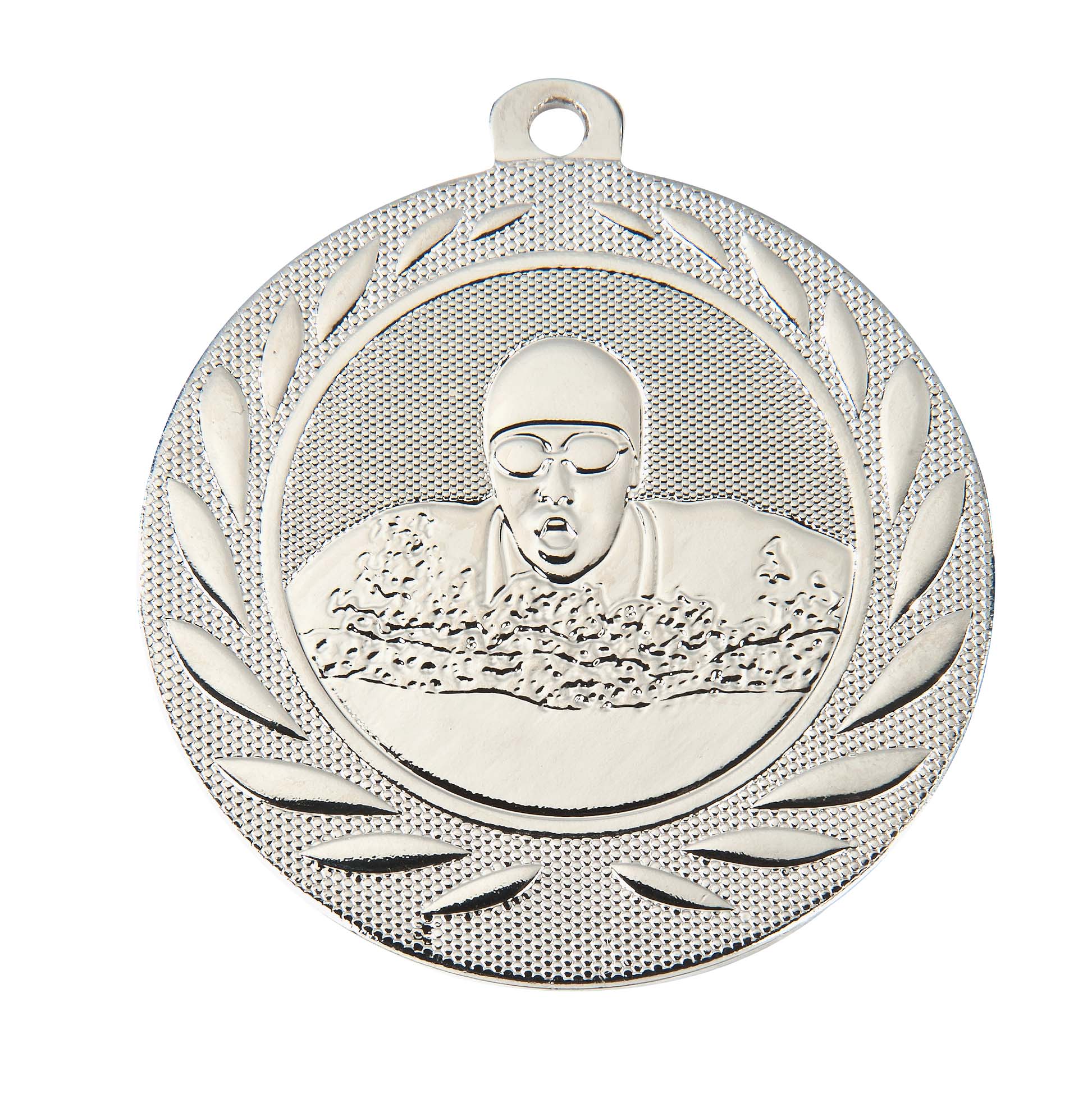 Schwimm-Medaille DI5000H inkl. Band und Beschriftung Silber Unmontiert