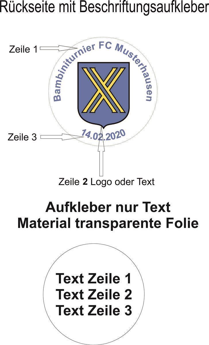 Medaille DZ7004 inkl.Beschriftung, Band  u. Emblem Gold Fertig montiert gegen Aufpreis