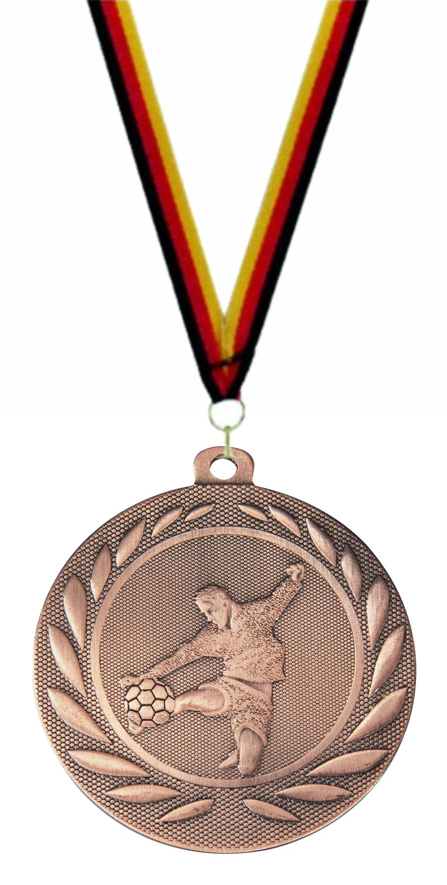 Fußball Medaille DI5000C inkl. Band u. Beschriftung  Bronze Fertig montiert gegen Aufpreis