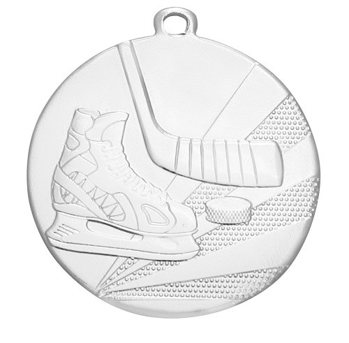 Eishockey-Medaille D112 inkl. Band und Beschriftung Silber Unmontiert