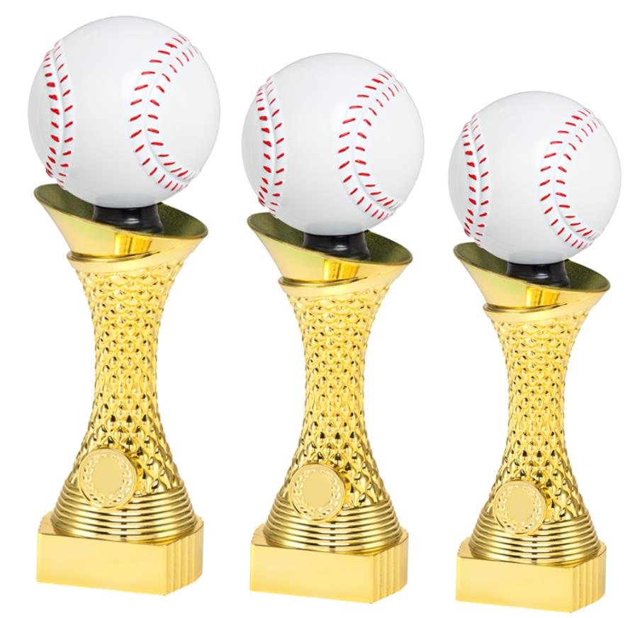 Baseball-Pokal X101-P507 inkl. Gravur 3er Serie 24,5, 27,0 und 29,5 cm