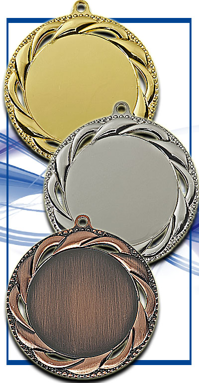 Medaille D93 inkl. Beschriftung +Emblem +Band Silber Unmontiert