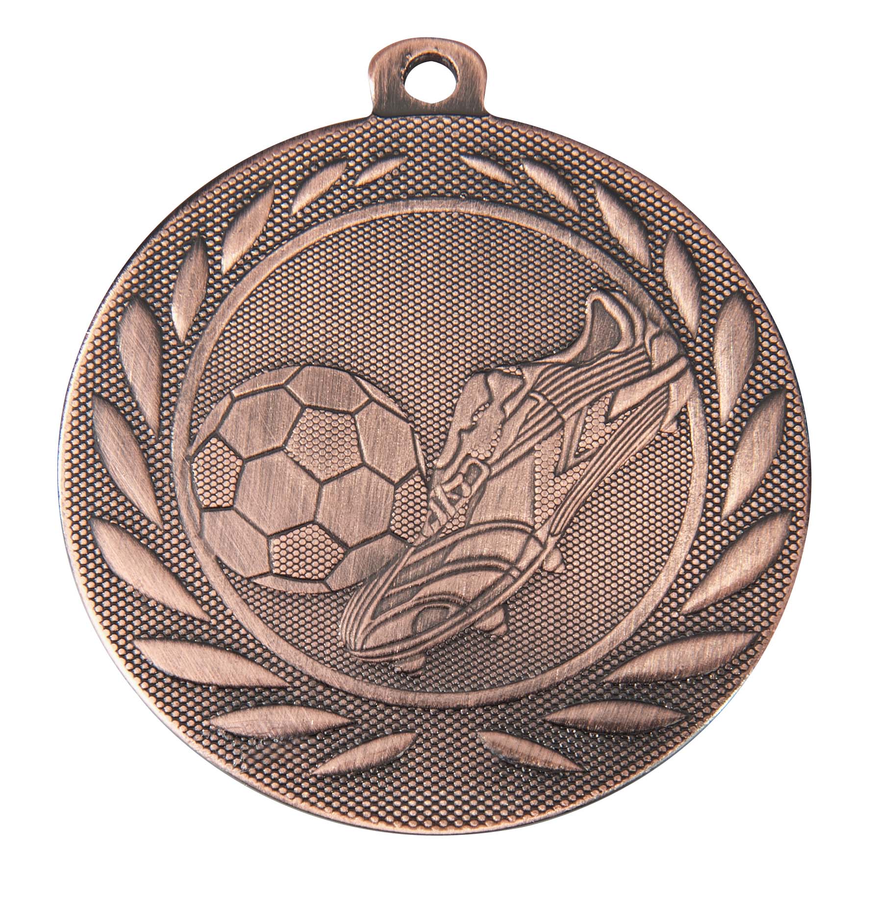 Fußball Medaille DI5000B inkl. Band und Beschriftung Bronze Unmontiert
