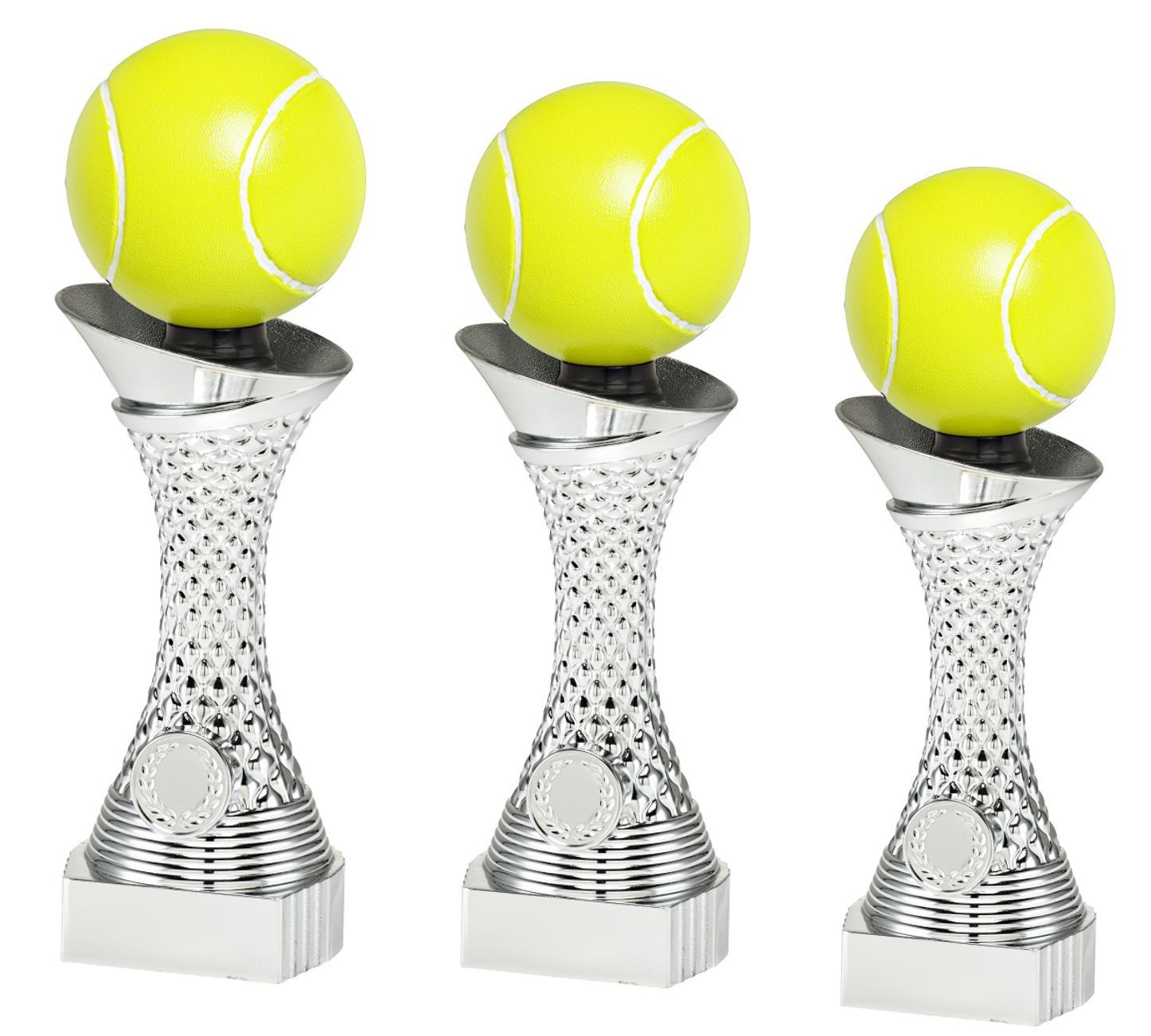 Tennis-Pokal X101-P502 inkl. Gravur 3er Serie 24,5, 27 und 29,5 cm