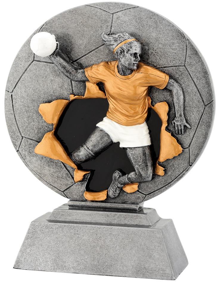 Handball-Trophy Frau in 3D Optik inkl. Gravur 16 cm
