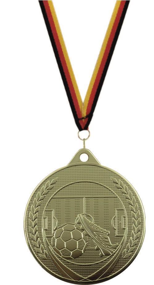 Fußball Medaille IM006  inkl. Band und Beschriftung Fertig montiert gegen Aufpreis
