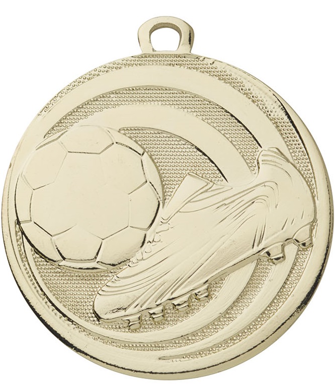 Fußball-Medaille ME.089 inkl. Band u. Beschriftung Gold Unmontiert