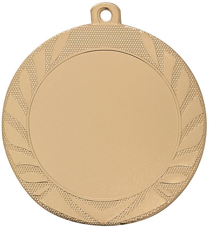 70 mm Medaille inkl.Beschriftung u. Emblem Gold Unmontiert