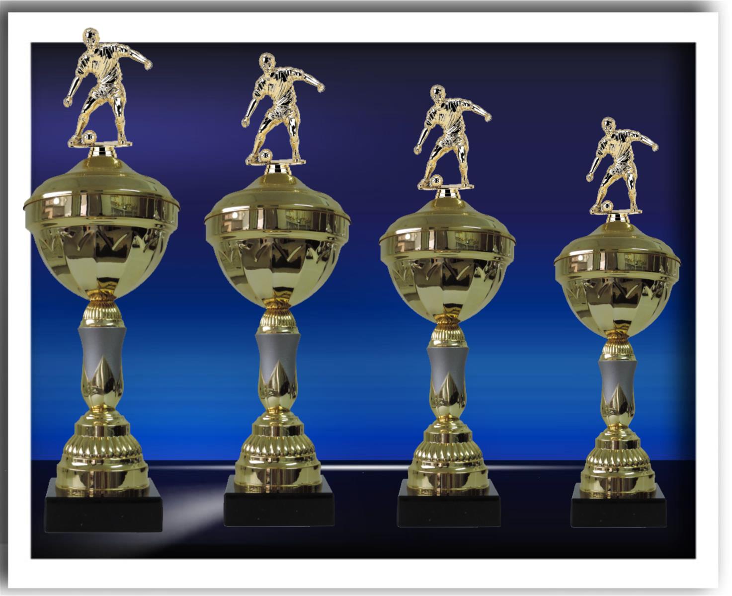 4er-Serie Pokale Fußballpokale NRW Line P700 inkl. Gravur Mini 28,5 /30,5 /32,5 und 34cm