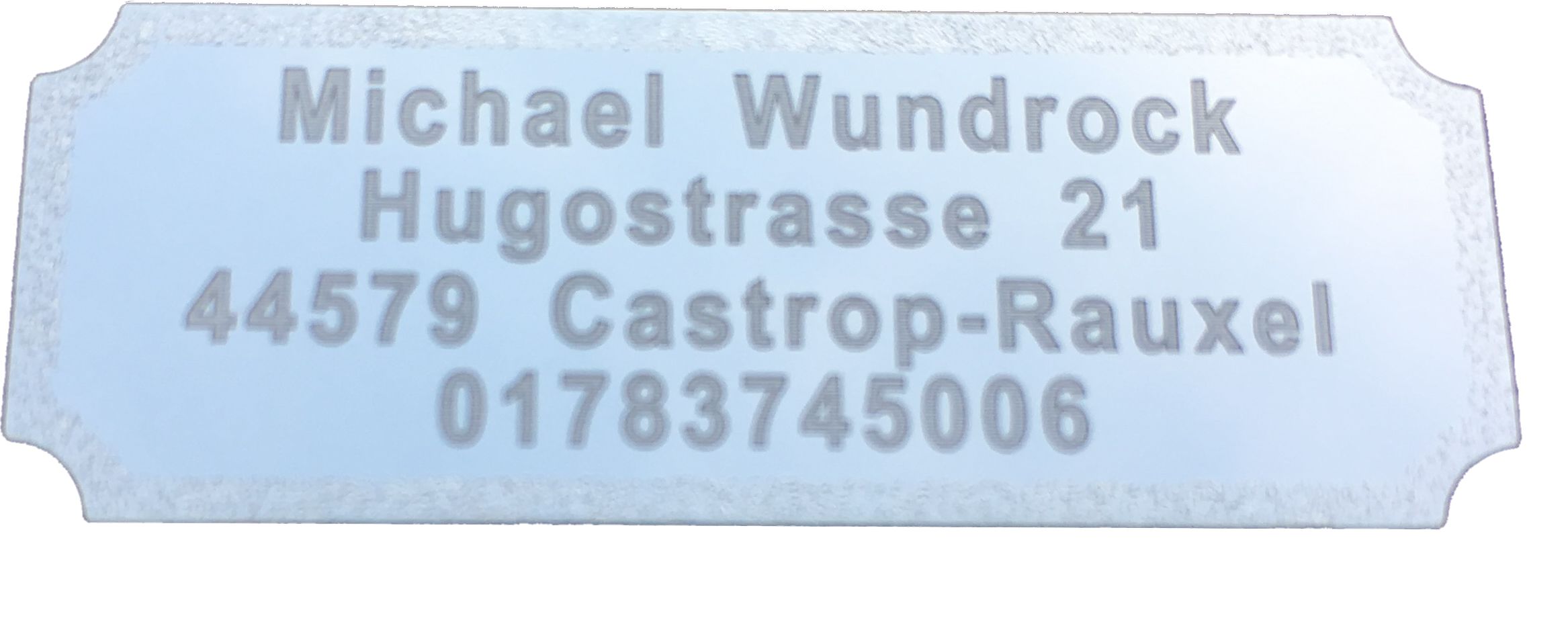 5er Pack Namensschilder Modellkennzeichnung für Flugzeugmodelle inkl. Gravur 50 x 17 mm