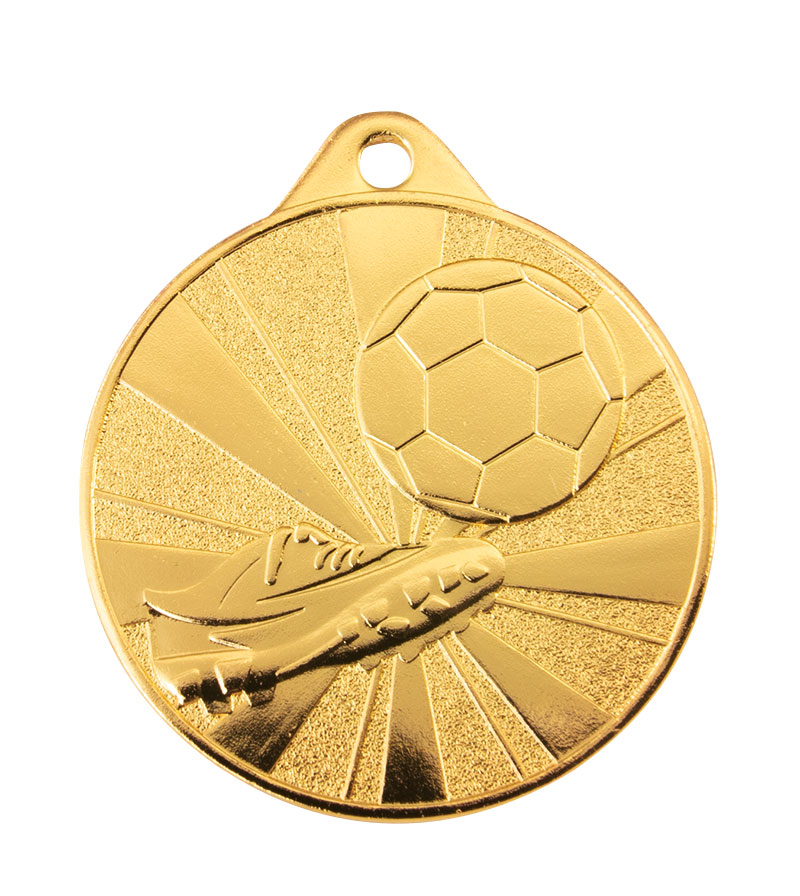 Fußball-Medaille 9372 inkl. Band u. Beschriftung Gold Fertig montiert gegen Aufpreis