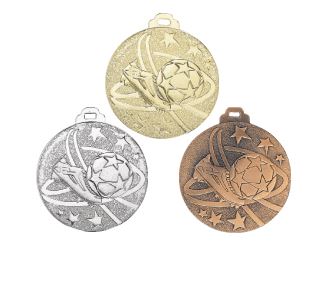 Fußball-Medaille NY04-G inkl. Band und Beschriftung Silber Unmontiert