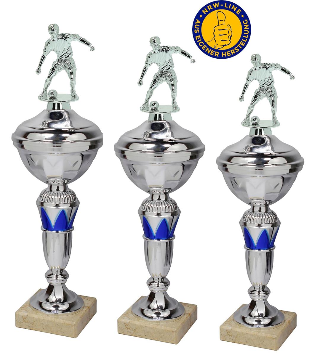 3er-Serie Fußball-Pokale NRW Line P800-BS inkl. Gravur Mini 30,5/31,5 und 33,5cm