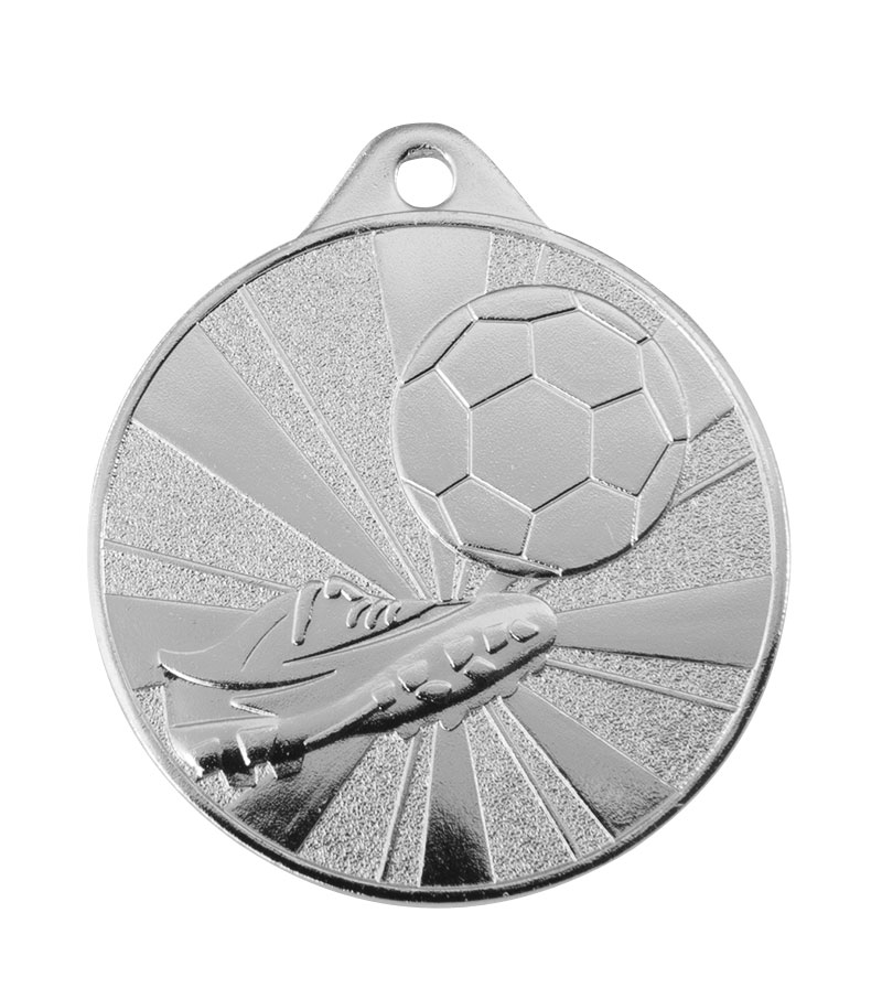 Fußball-Medaille 9372 inkl. Band u. Beschriftung Silber Unmontiert