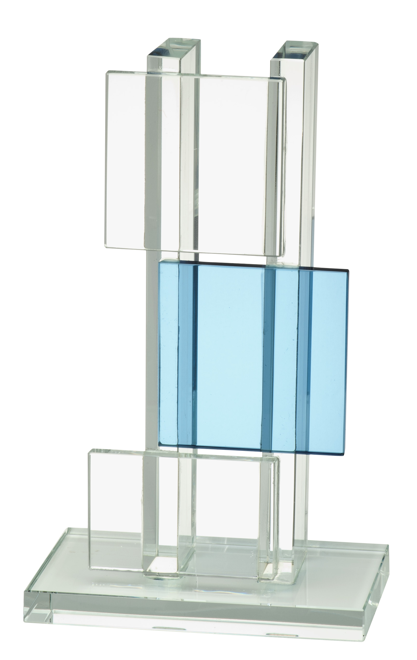Glas-Säulenpokale W240 inkl. Emblem und Gravur 10 x 19,5 cm