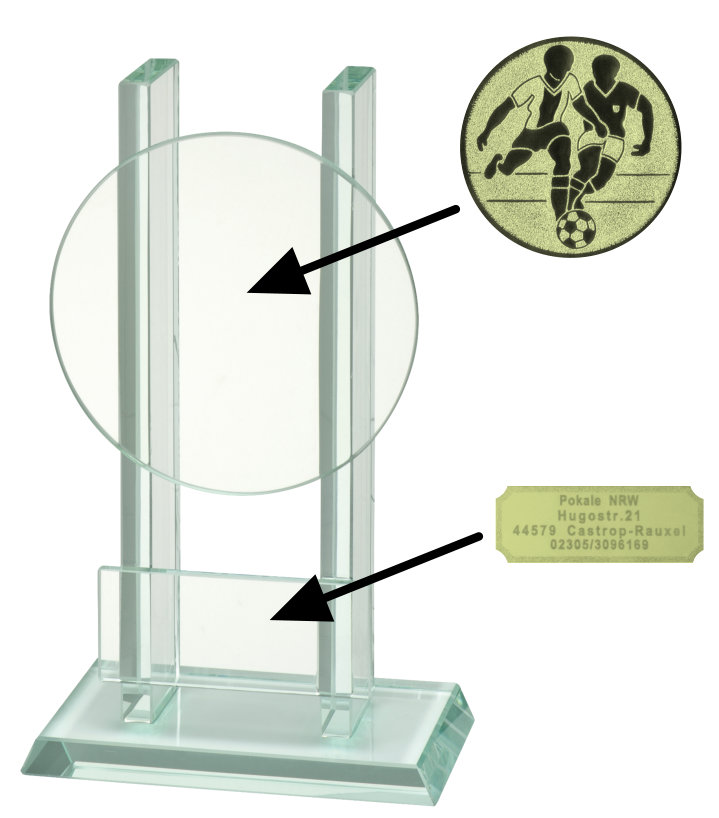 Glas-Pokal W141 inkl. Emblem und Gravur 16,5 cm