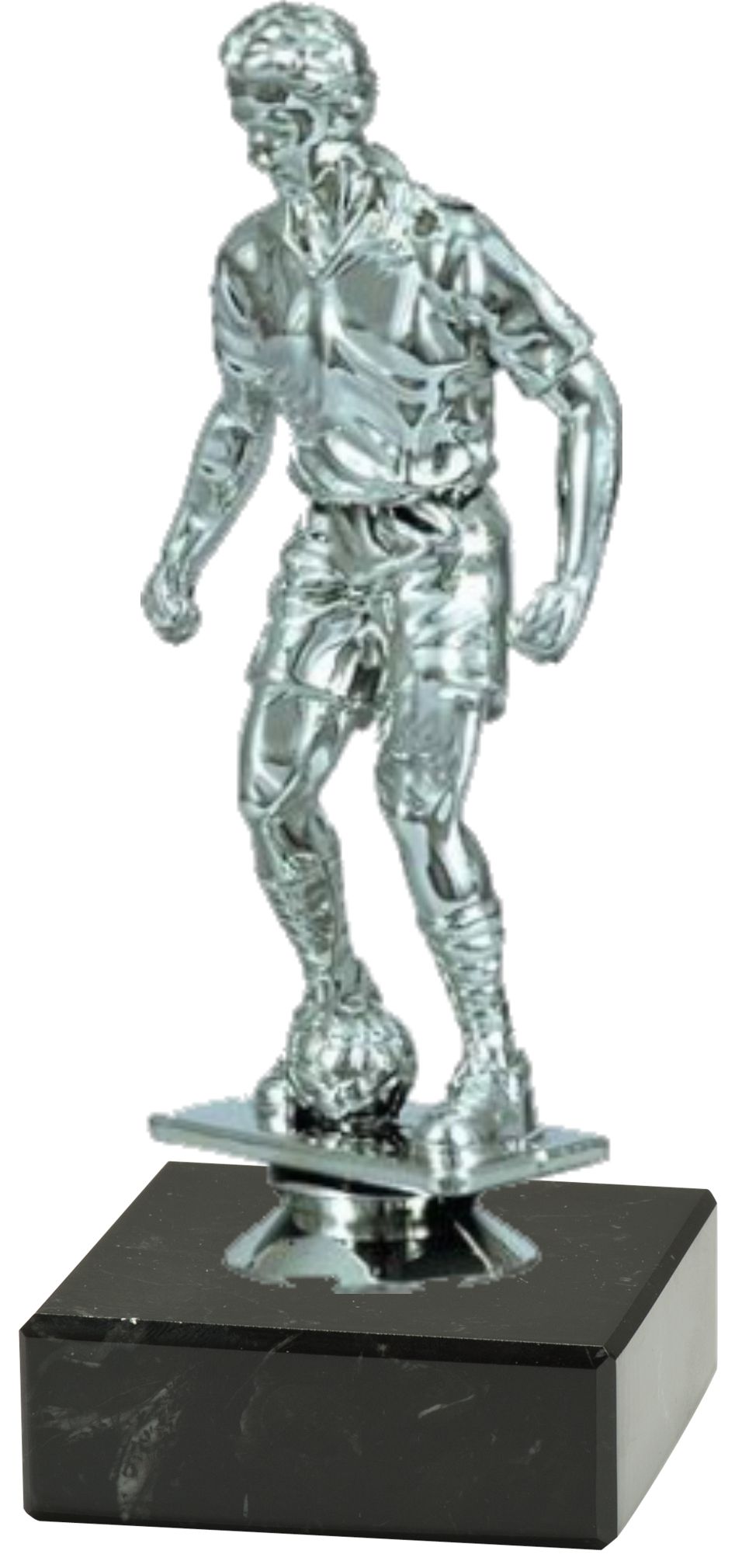Riesen-Fußballfigur "Spieler 3D" 15 cm inkl. Beschriftung Silber