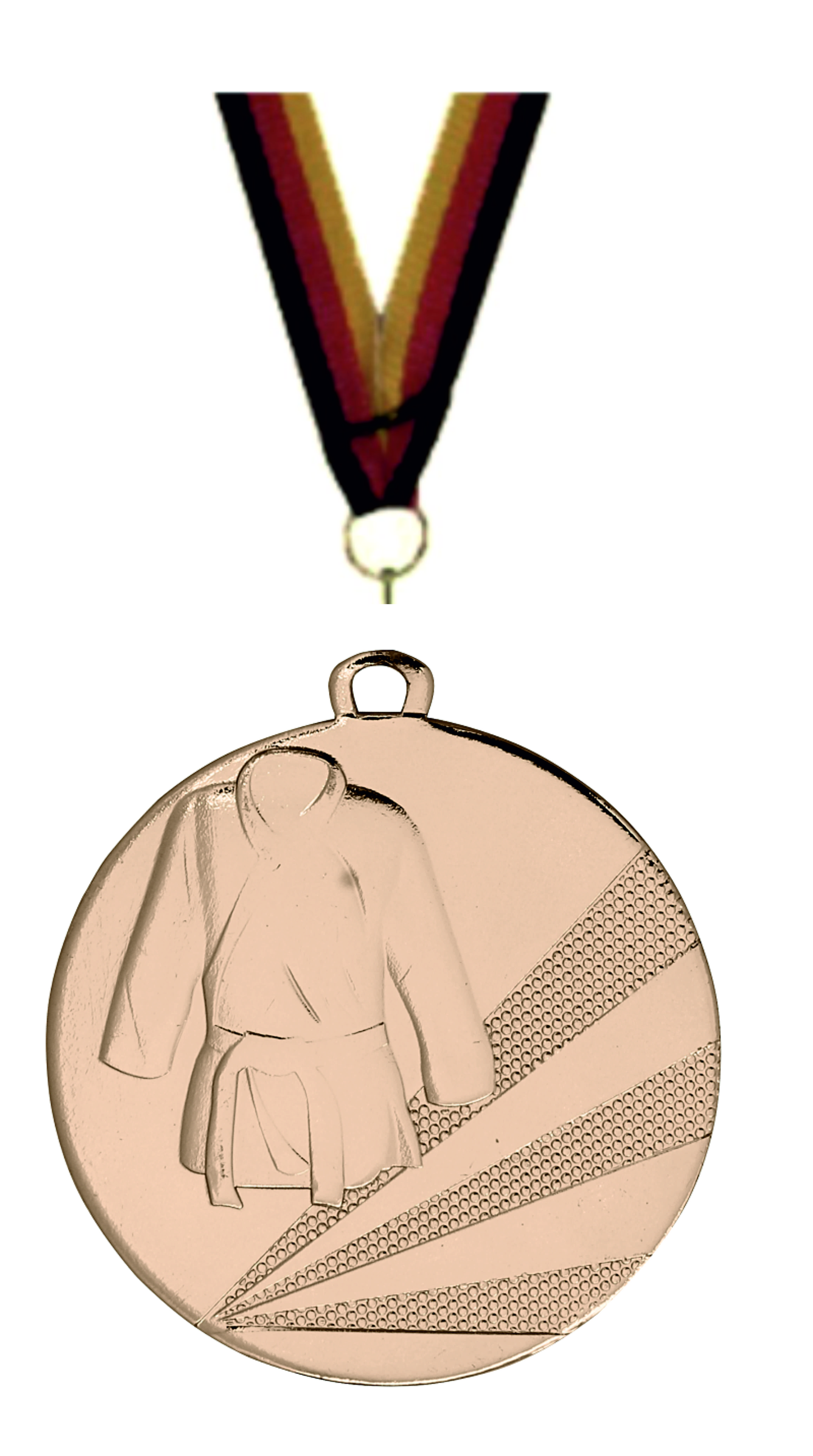 Judo-Kampfsport-Medaille D112D inkl. Band u. Beschriftung Bronze Fertig montiert gegen Aufpreis