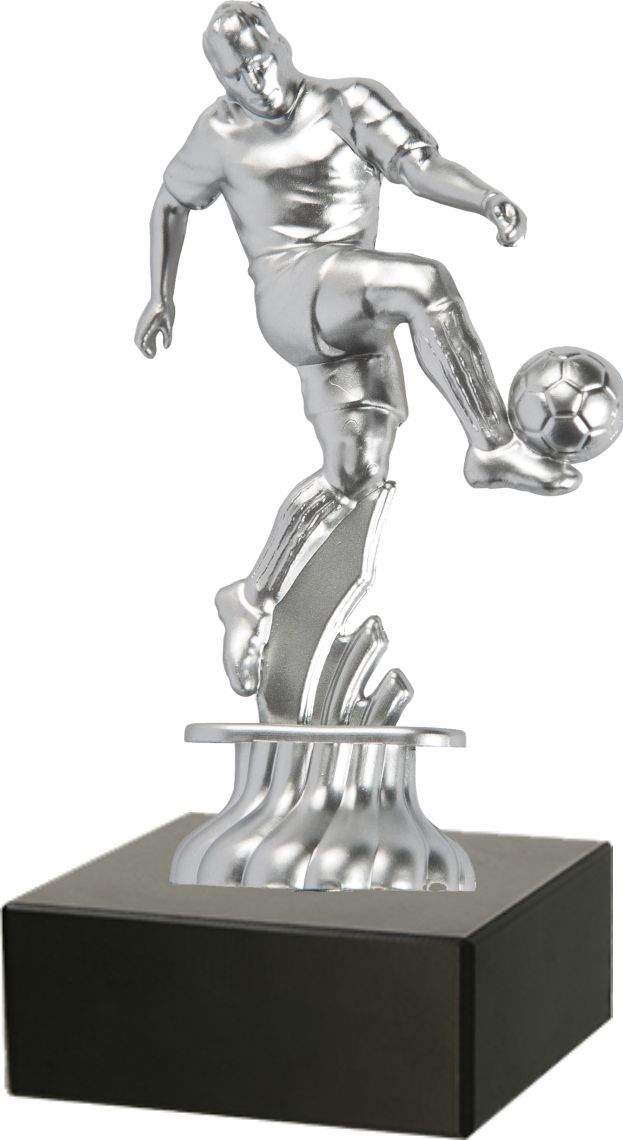 Fußballfigur "Spieler 3D" 11 cm inkl. Beschriftung Silber