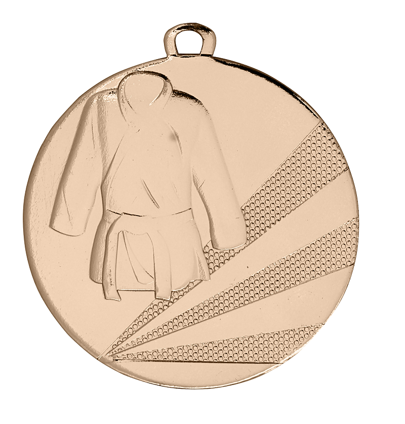 Judo-Kampfsport-Medaille D112D inkl. Band u. Beschriftung Bronze Unmontiert