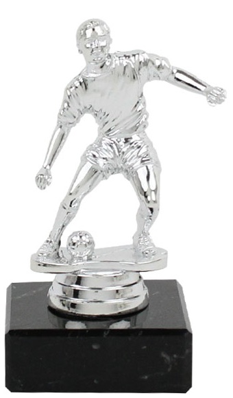 Fußballfigur "Spieler 3D" 11 cm inkl. Beschriftung Silber
