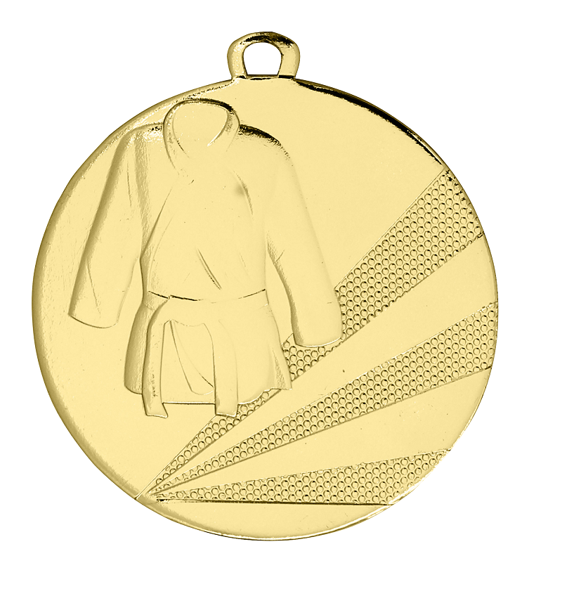 Judo-Kampfsport-Medaille D112D inkl. Band u. Beschriftung Gold Unmontiert