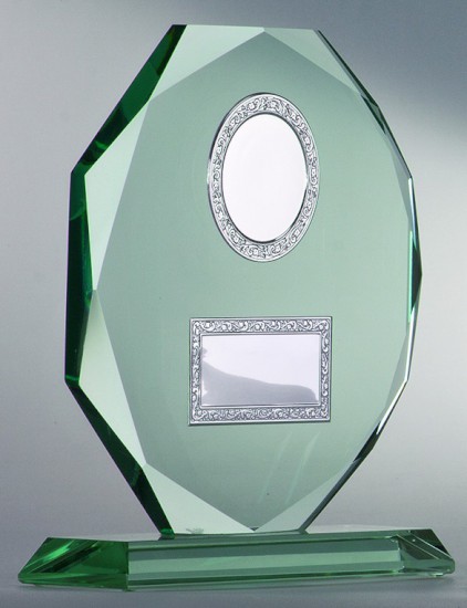 Jade-Glas-Trophäe Achteck 22,5 cm