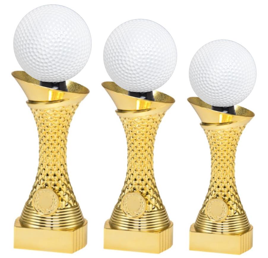 Golf-Pokal X101-P503 inkl. Gravur 3er Serie 24,5, 27,0 und 29,5 cm