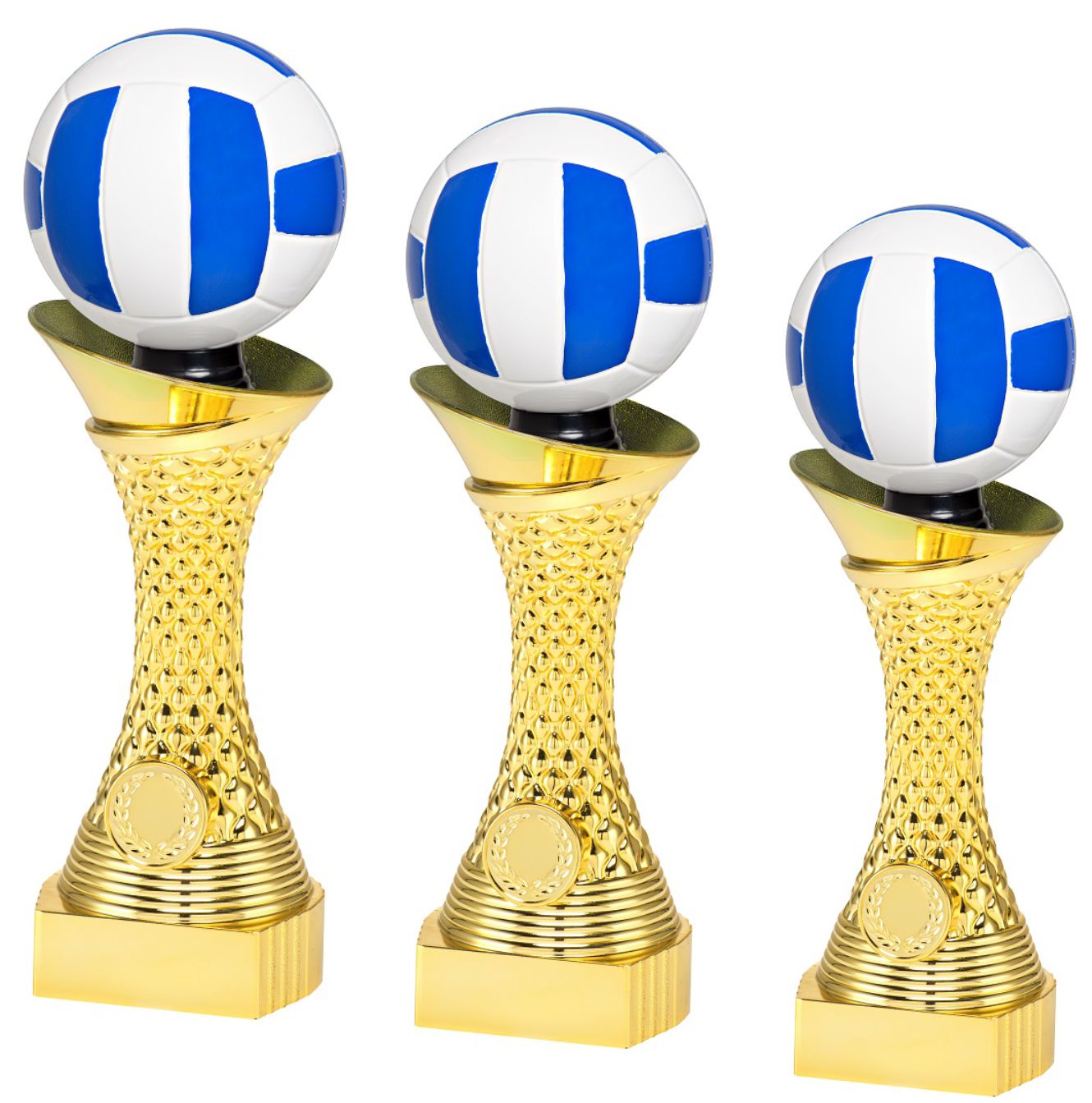 Volleyball-Pokal X101-P506 inkl. Gravur 3er Serie 24,5, 27 und 29,5 cm