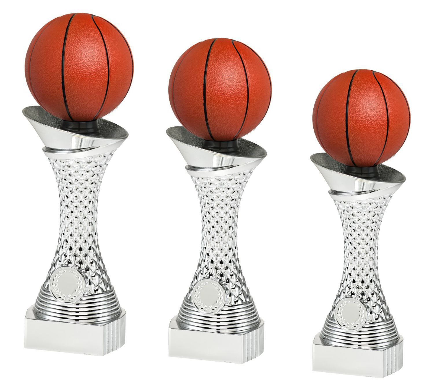 Basketball-Pokal X101-P505 inkl. Gravur 3er Serie 24,5, 27 und 29,5 cm