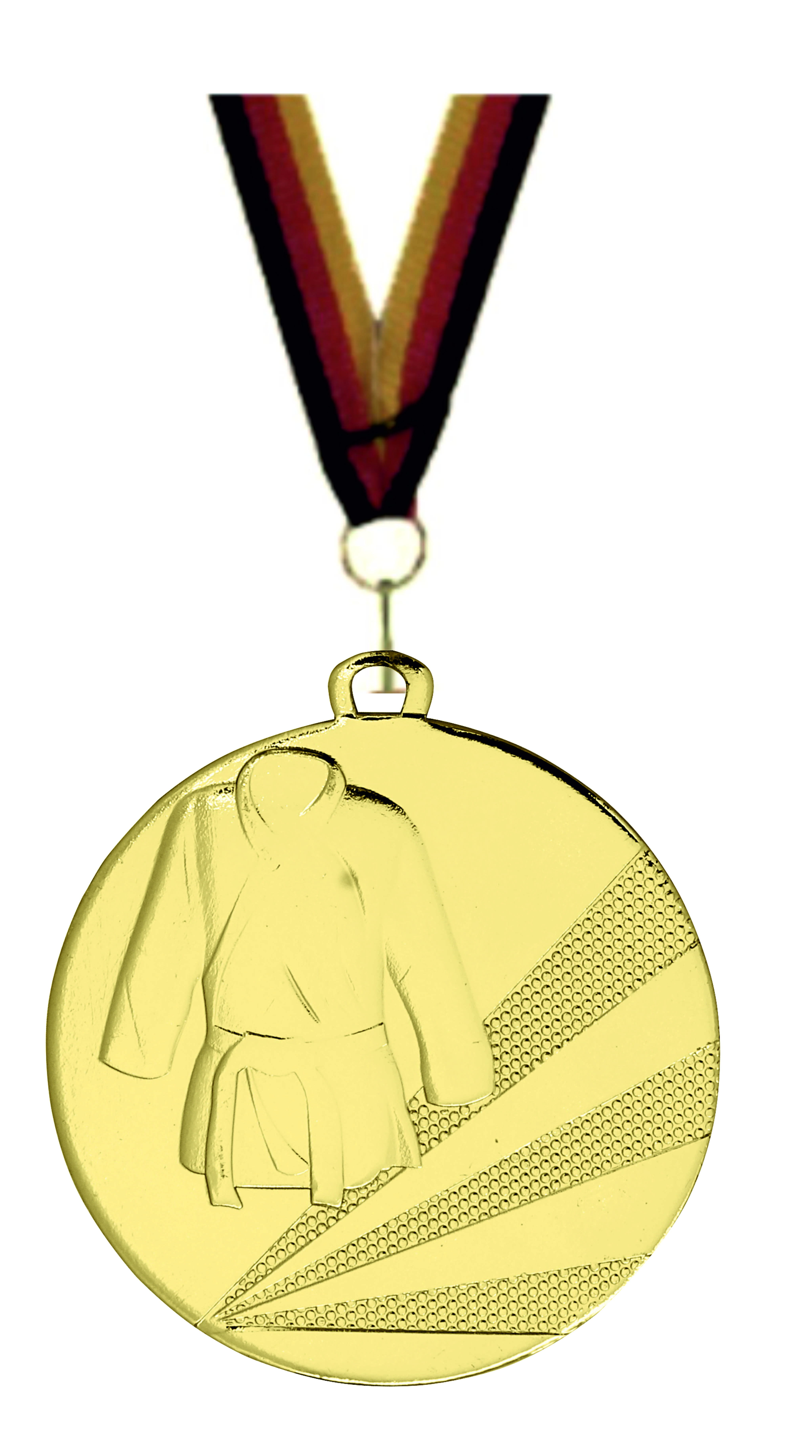 Judo-Kampfsport-Medaille D112D inkl. Band u. Beschriftung Gold Fertig montiert gegen Aufpreis